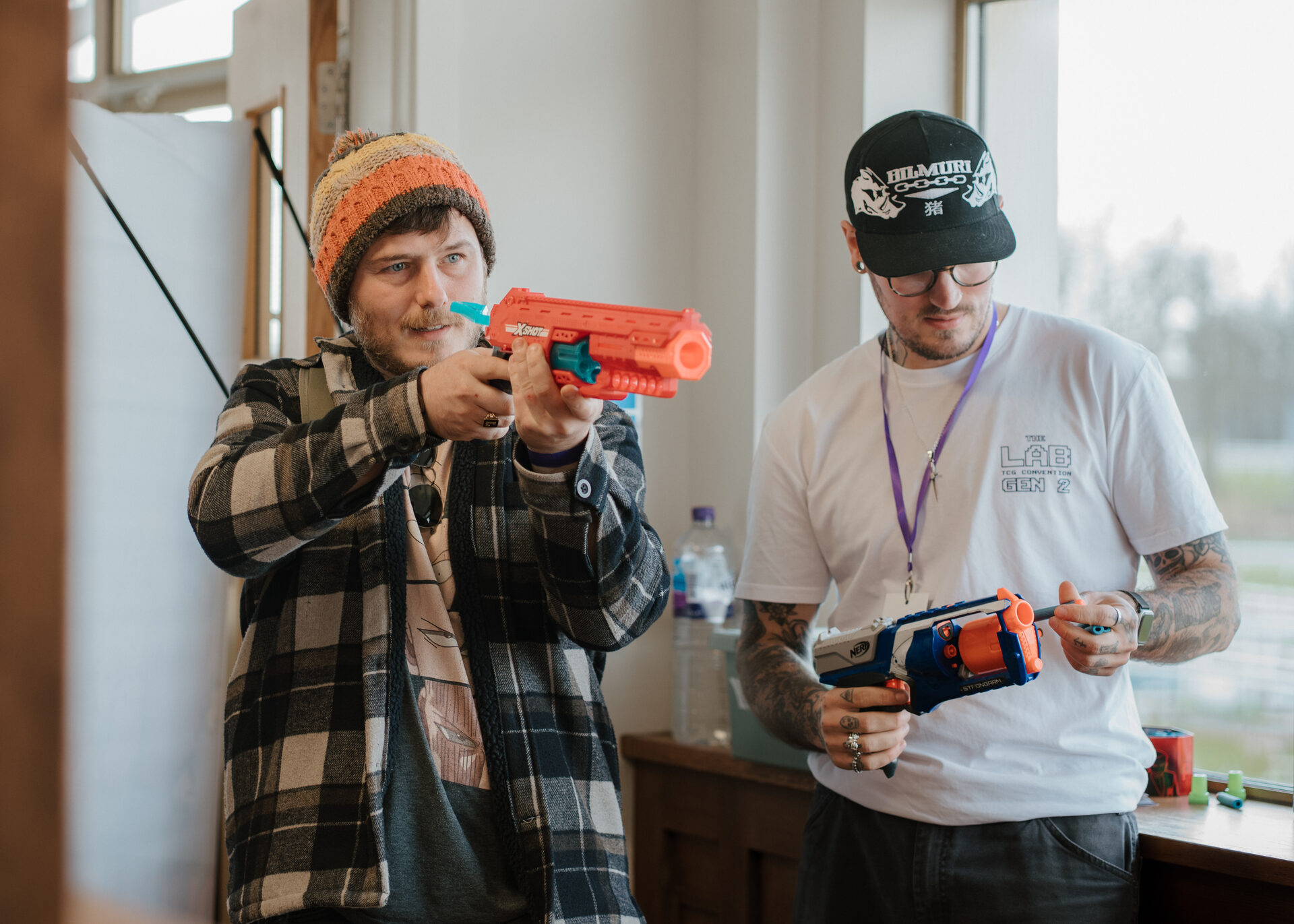 Attendees with Nerf guns at The Lab Con