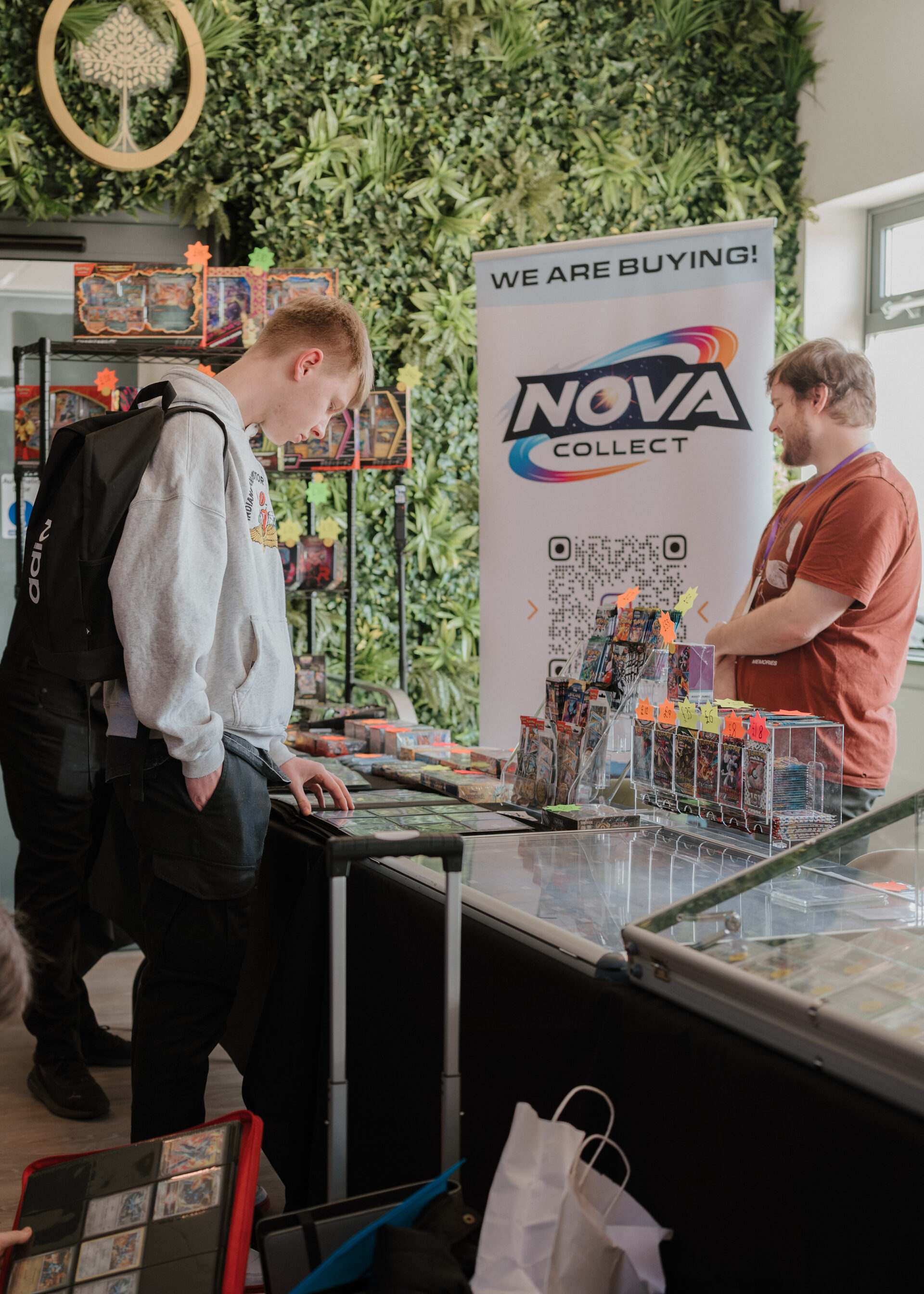Nova Collect vendor stall with green wall